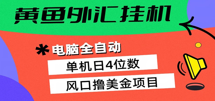黄鱼外汇挂机：全自动赚美金、自动交易、风口项目-墨痕微课