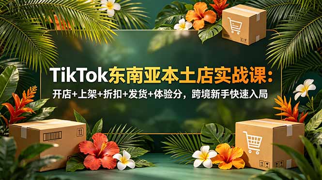 TikTok东南亚本土店实战课：开店+上架+折扣+发货+体验分，跨境新手快速入局-墨痕微课