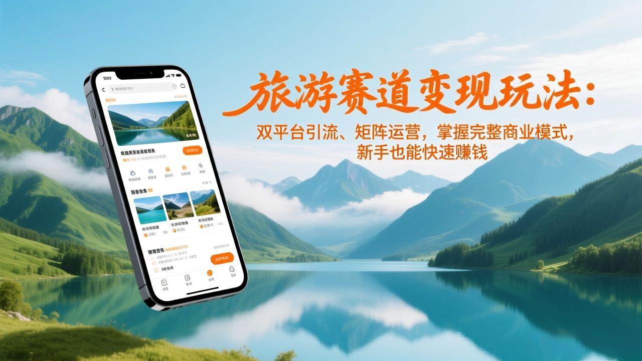 旅游赛道变现玩法：双平台引流、矩阵运营，掌握完整商业模式，新手也能快速赚钱-墨痕微课