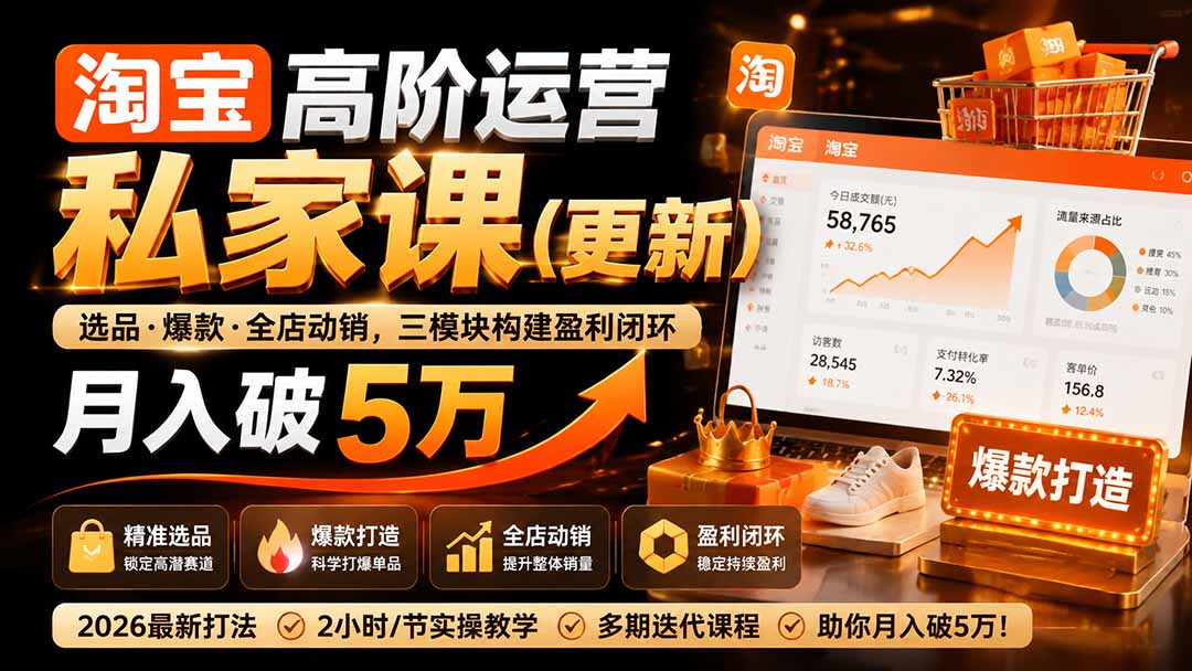 淘宝高阶运营私家课(更新26年-墨痕微课