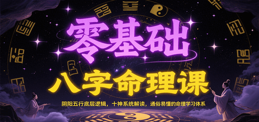 零基础八字命理课:阴阳五行底层逻辑,十神系统解读,通俗易懂的命理学习体系-墨痕微课