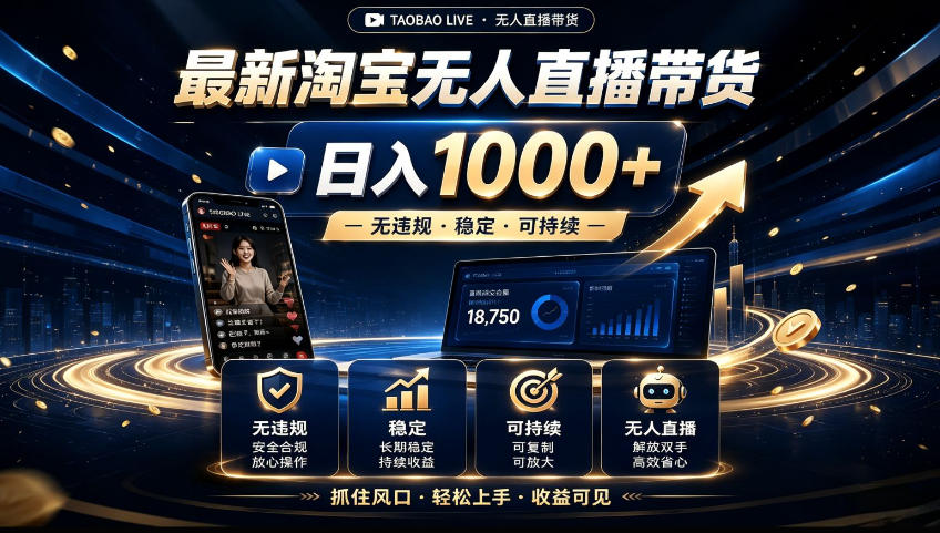 2026淘宝无人直播15.0,独家新技术,不用露脸、不用熬夜,自动直播自动出单,25小时卖17W【揭秘】-墨痕微课
