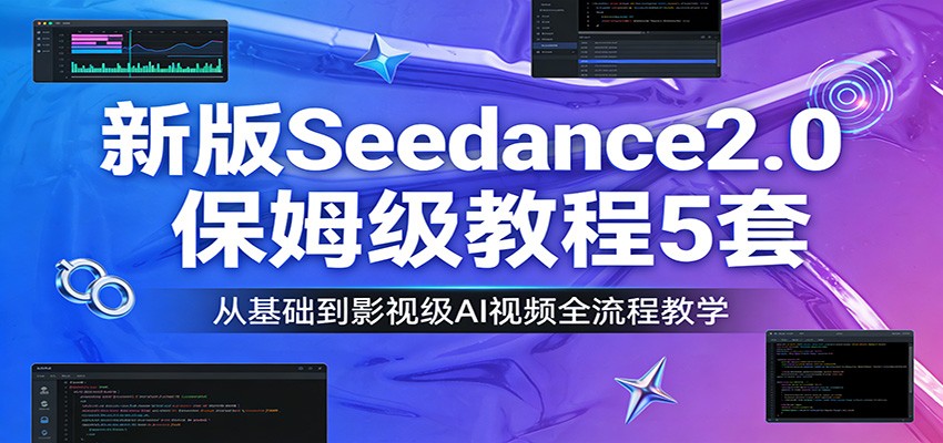 新版Seedance2.0保姆级教程5套：从基础到影视级AI视频全流程教学-墨痕微课