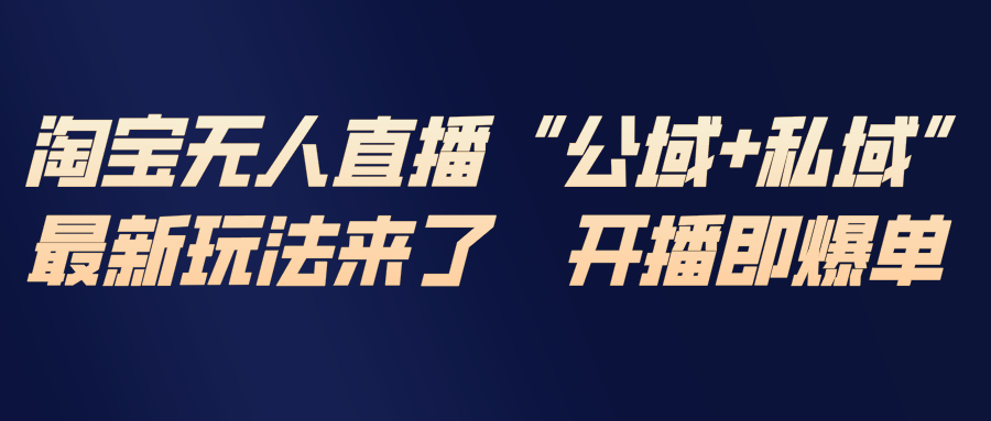 淘宝无人直播最新玩法，包含私域和公域两种玩法-墨痕微课