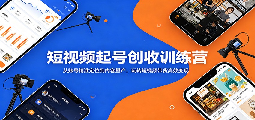 短视频起号创收训练营：从账号精准定位到内容量产，玩转短视频带货高效变现-墨痕微课