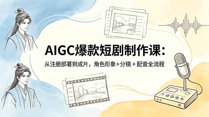 AIGC爆款短剧制作课：从注册部署到成片，角色形象+分镜+配音全流程-墨痕微课