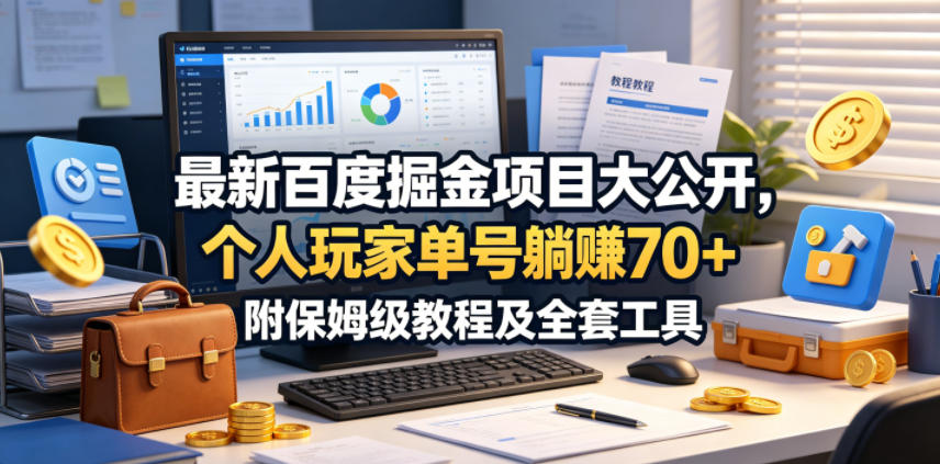 最新百度掘金项目大公开,个人玩家单号躺賺70+,附保姆级教程及全套工具【揭秘】-墨痕微课