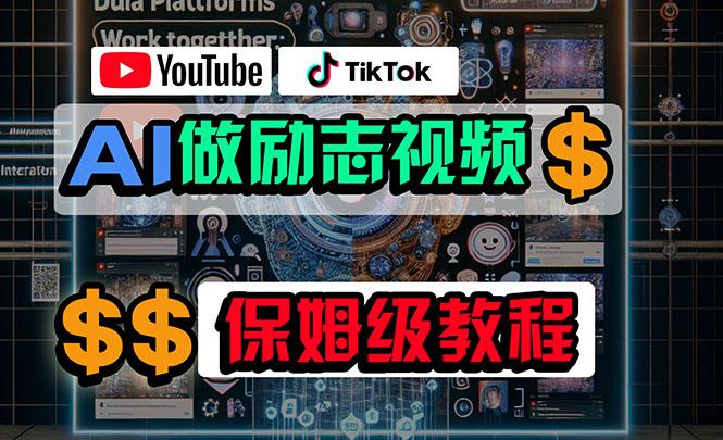 利用AI制作励志视频,在YouTube和TikTok赚钱,小白可做(附工具-墨痕微课
