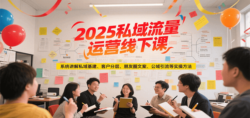 2025私域流量运营线下课,系统讲解私域基建/客户分层/朋友圈文案/公域引流等实操方法-墨痕微课