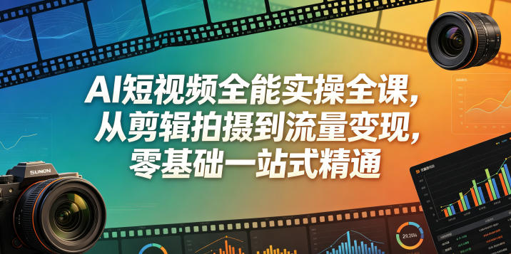 AI短视频全能实操全课，从剪辑拍摄到流量变现，零基础一站式精通-墨痕微课