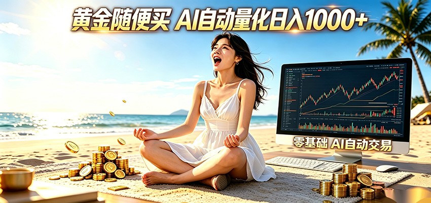 黄金随便买？AI自动外汇量化交易 在家当皇帝 日入1000+-墨痕微课