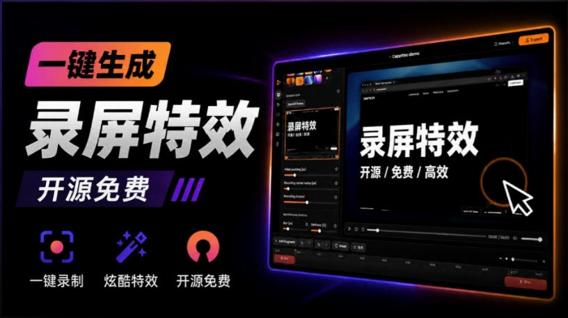 Windows录屏神器来了!一键添加自动缩放、光标润色与画面美化效果,轻松省下笔录屏软件费用Capptivo-墨痕微课