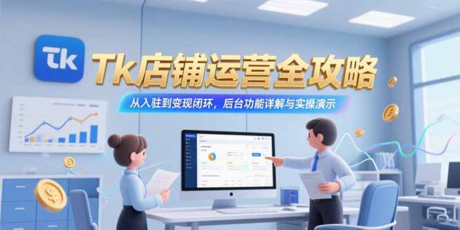 Tk店铺运营全攻略,从入驻到变现闭环,后台功能详解与实操演示-墨痕微课