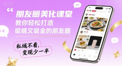 朋友圈美化课堂,教你轻松打造,吸睛又吸金的朋友圈,私域不看,变现少一半-墨痕微课