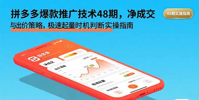 拼多多爆款推广技术48期,净成交与出价策略,极速起量时机判断实操指南-墨痕微课