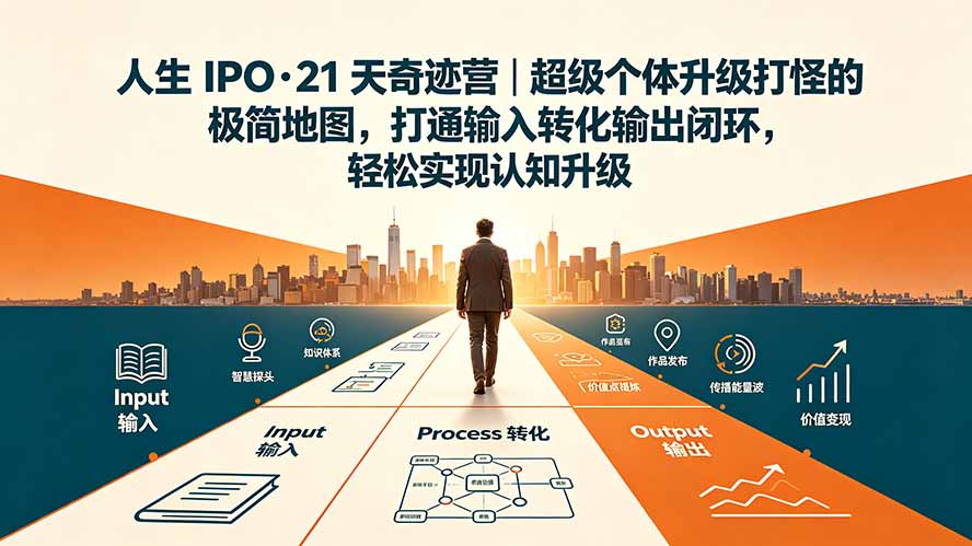 人生 IPO-21 天奇迹营｜超级个体升级打怪的极简地图，打通输入转化输出闭环，轻松实现认知升级-墨痕微课