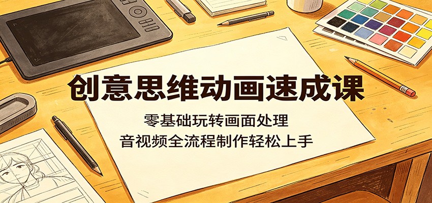 创意思维动画速成课:零基础玩转画面处理,音视频全流程制作轻松上手-墨痕微课