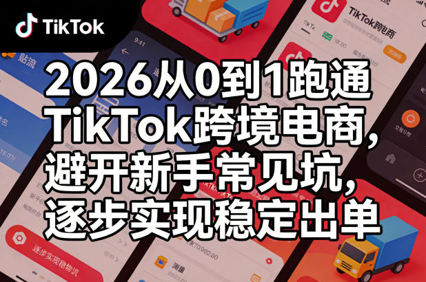 2026从0到1跑通TikTok跨境电商，避开新手常见坑，逐步实现稳定出单-墨痕微课