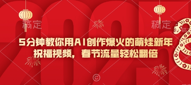 5分钟教你用AI创作爆火的萌娃新年祝福视频,春节流量轻松翻倍-墨痕微课