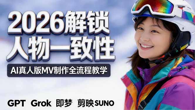 2026独创解锁人物一致性：AI真人版MV制作，不讲空话，不拼概念，全流程实操-墨痕微课