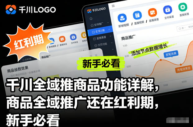 千川全域推商品功能详解，商品全域推广还在红利期，新手必看-墨痕微课