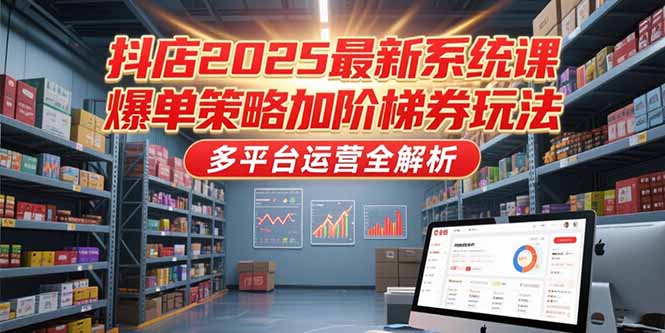 抖店2025最新系统课，爆单策略加阶梯券玩法，多平台运营全解析-墨痕微课