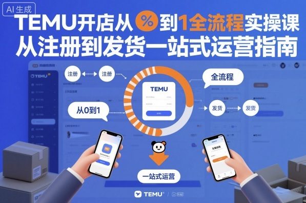 TEMU开店从0到1全流程实操课，从注册到发货一站式运营指南-墨痕微课