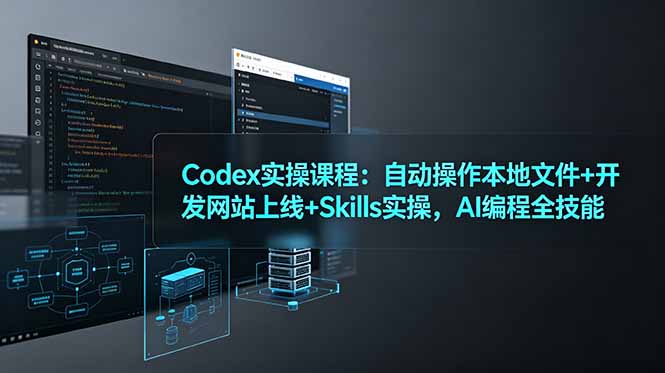 Codex实操课程：自动操作本地文件+开发网站上线+Skills实操，AI编程全技能-墨痕微课