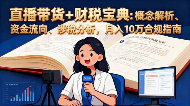 直播带货+财税宝典:概念解析、资金流向、涉税分析,月入10万合规指南-墨痕微课