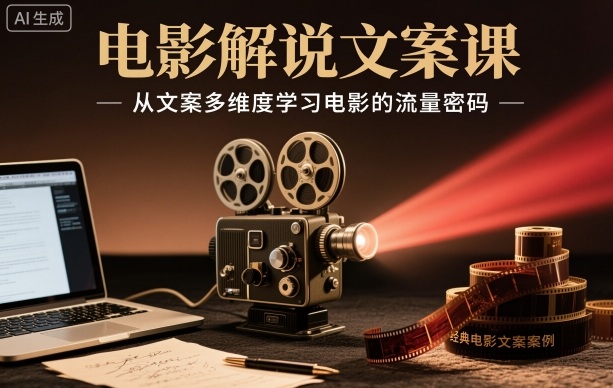 电影解说文案课,从文案多维度学习电影的流量密码-墨痕微课