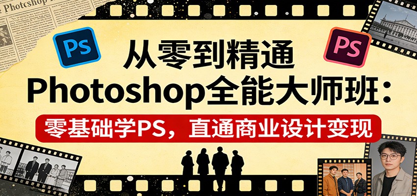 从零到精通Photoshop全能大师班：零基础学PS，直通商业设计变现-墨痕微课