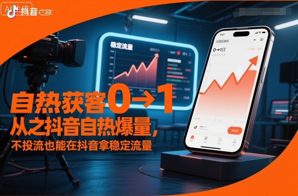 自热获客从0到1之抖音自热爆量，不投流也能在抖音拿稳定流量-墨痕微课