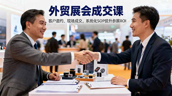 外贸展会成交课,含目标制定、客户邀约、现场成交,系统化SOP提升参展ROI-墨痕微课