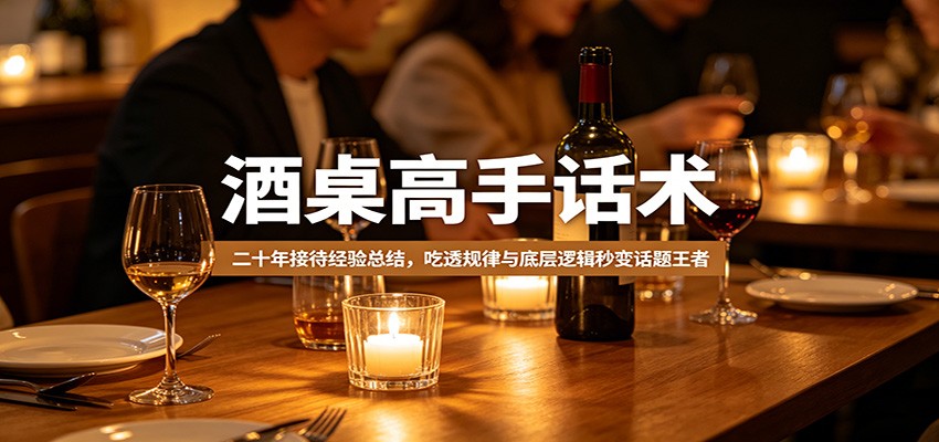 酒桌高手话术:二十年接待经验总结,吃透规律与底层逻辑秒变话题王者-墨痕微课
