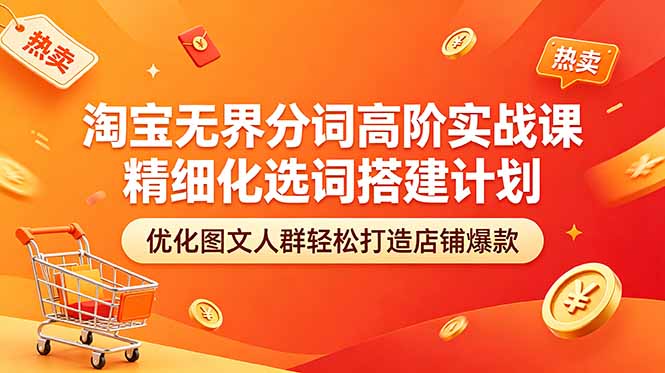 淘宝无界分词高阶实战课 精细化选词搭建计划 优化图文人群轻松打造店铺爆款-墨痕微课