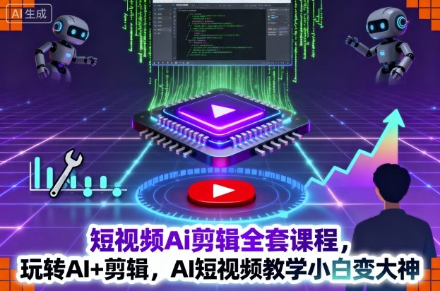 短视频Ai剪辑全套课程,玩转AI+剪辑,AI短视频教学小白变大神-墨痕微课