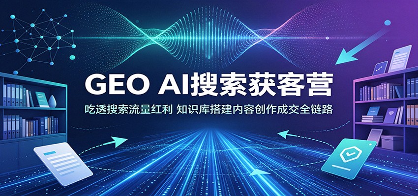 GEO AI搜索获客营：吃透搜索流量红利，知识库搭建内容创作成交全链路-墨痕微课
