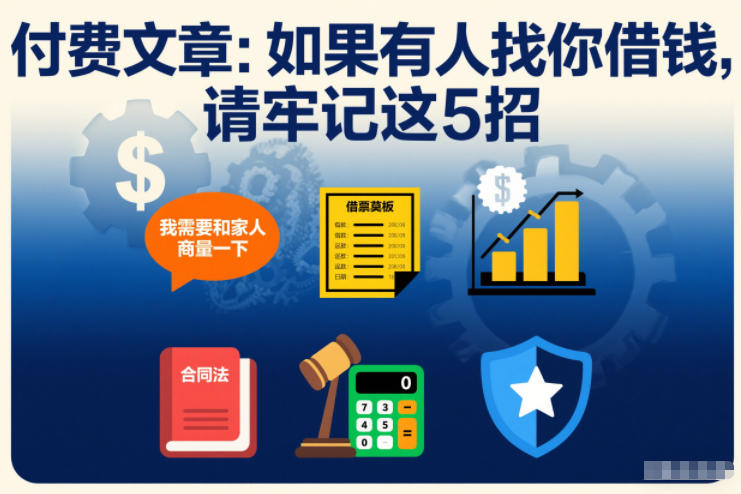 付费文章：如果有人找你借钱，请牢记这5招-墨痕微课