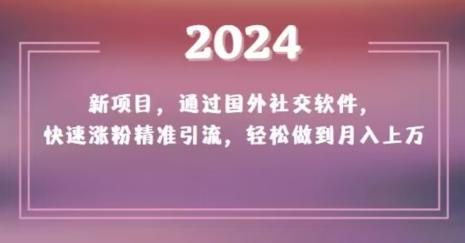 2024新项目,通过国外社交软件,快速涨粉精准引流,轻松做到月入上万【揭秘】-墨痕微课