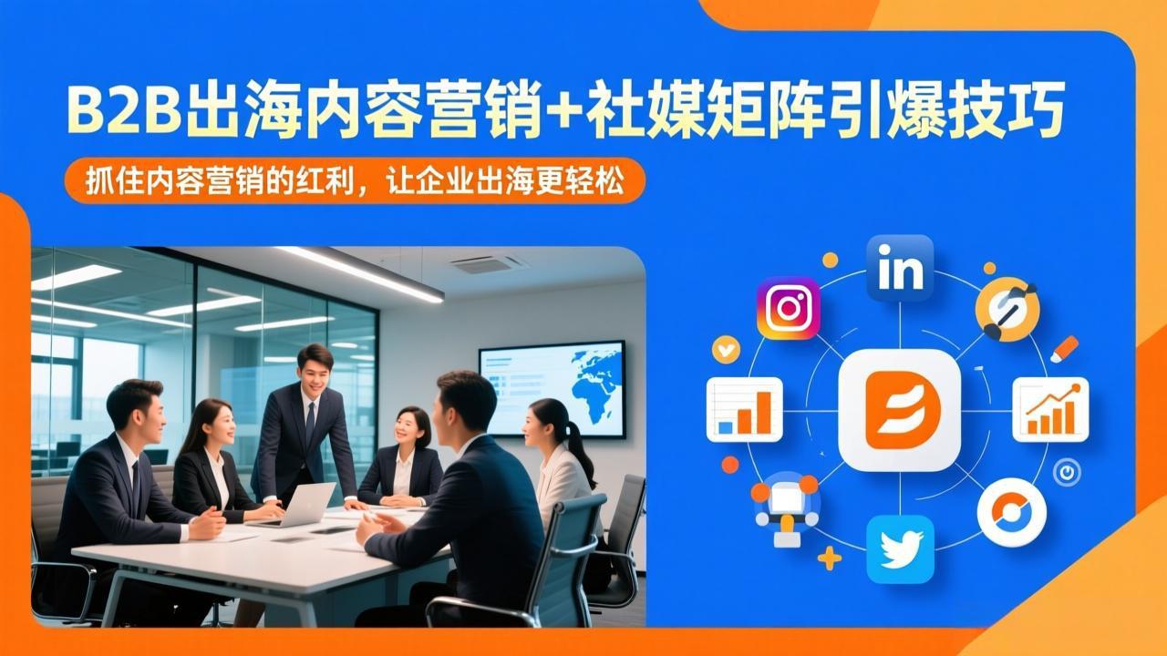 B2B出海内容营销+社媒矩阵引爆技巧:抓住内容营销的红利,让企业出海更轻松-墨痕微课