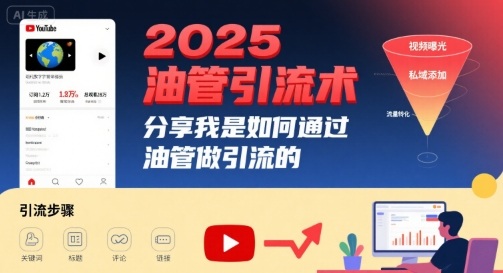 2025油管引流术,分享我是如何通过油管做引流的-墨痕微课