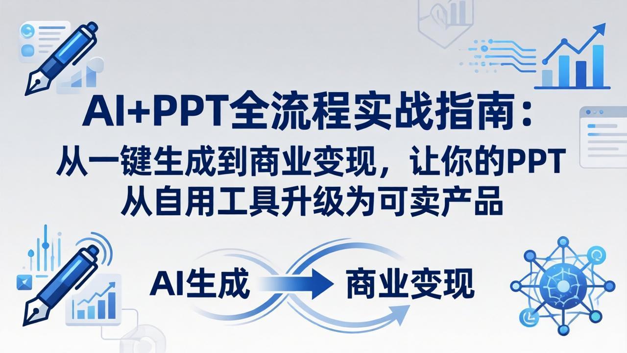 AI+PPT全流程实战指南-更新4月21：从一键生成到商业变现，让你的PPT从自用工具升级为可卖产品-墨痕微课
