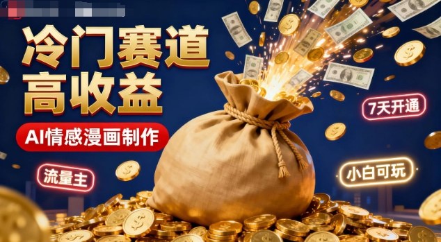 公众号冷门赛道,用AI做情感漫画,7天开通流量主,操作简单,小白可玩-墨痕微课