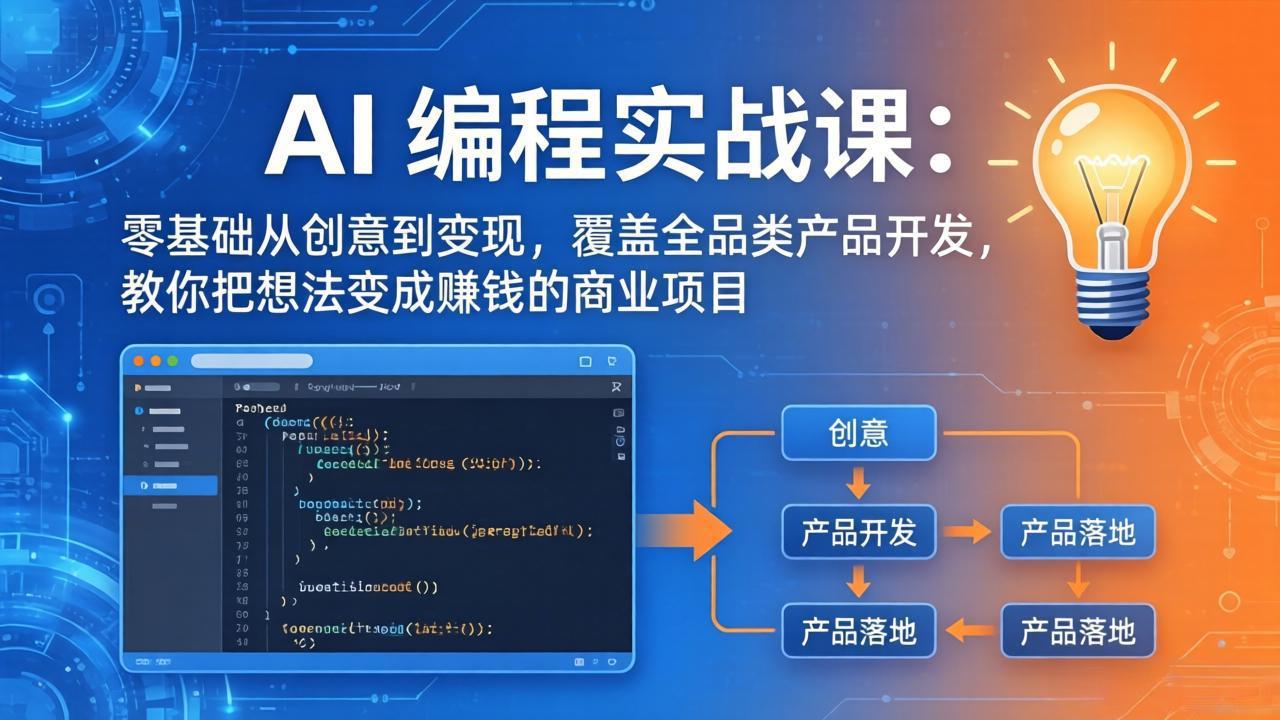AI编程实战课-第三期-5月19更新：零基础从创意到变现，覆盖全品类产品开发，把想法变成赚钱项目-墨痕微课