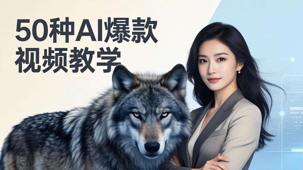 50种AI爆款视频教学：影视级古诗词+治愈萌宠+山海经蛟龙，高阶宝典商业落地-墨痕微课