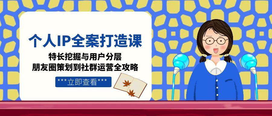 个人IP全案打造课，特长挖掘与用户分层，朋友圈策划到社群运营全攻略-墨痕微课