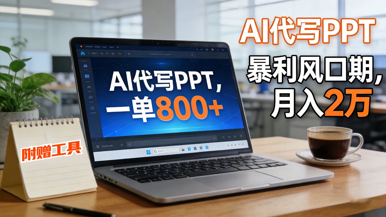 AI 代写做 PPT！一单狂赚 800+，风口期月入 2 万(工具 + 提示词直接送)-墨痕微课