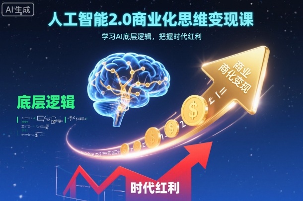 人工智能2.0商业化思维变现课，学习AI底层逻辑，把握时代红利-墨痕微课