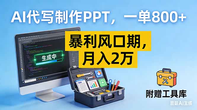 AI代写制作PPT，一单800+， 暴利风口期，月入2万【附工具】-墨痕微课