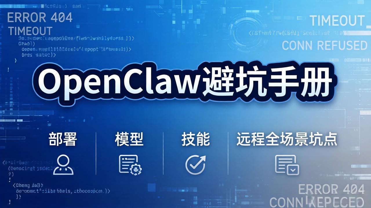 OpenClaw避坑手册：部署+模型+技能+远程全场景坑点，一次性给你说全，少走弯路-墨痕微课